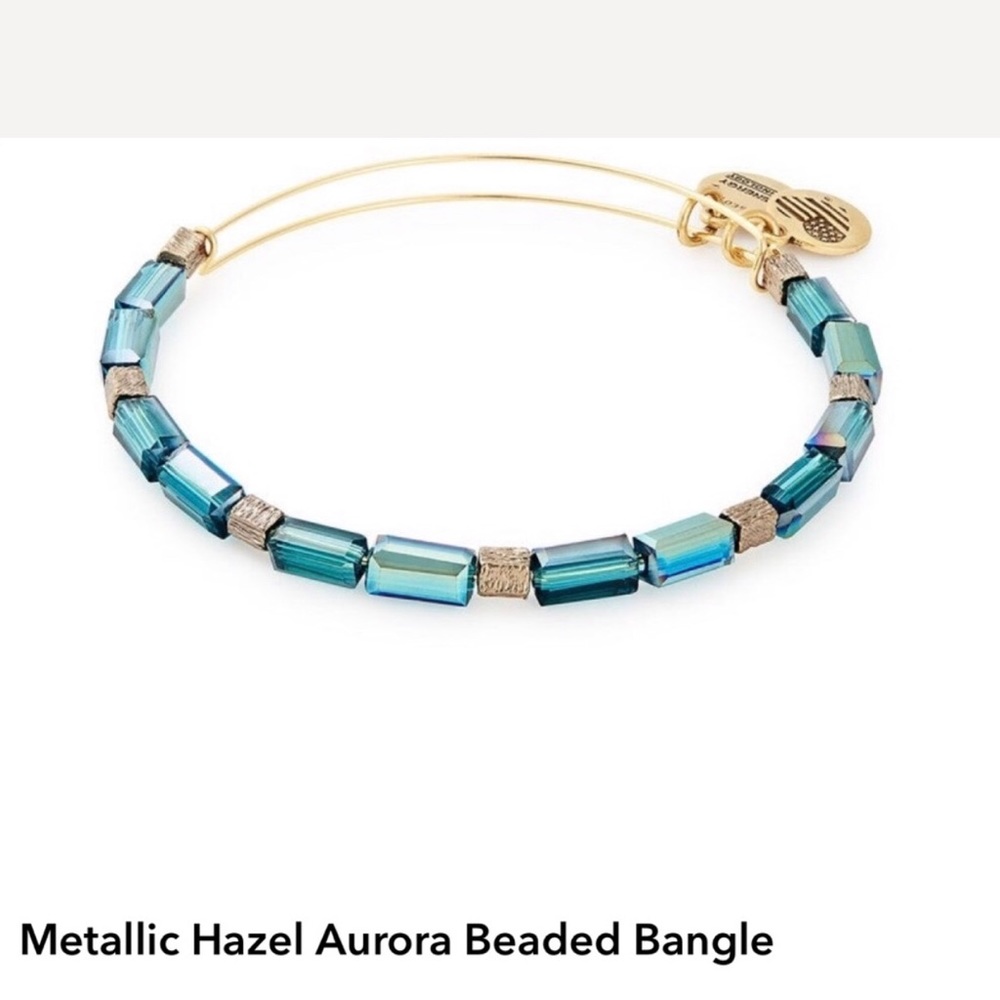 Alex & Ani Aurora metallic hazel beaded bracelet.